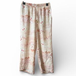 Harper by Block Light Pink to Rust Wide Leg Pants. Size Medium Petite